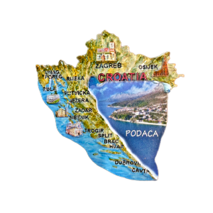Suvenir Magnet Resin Mapa Podaca