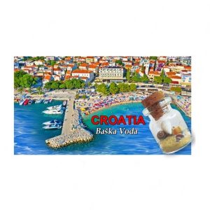Drveni 2D magnet s bočicom  ML23060-ML23082 Baška Voda