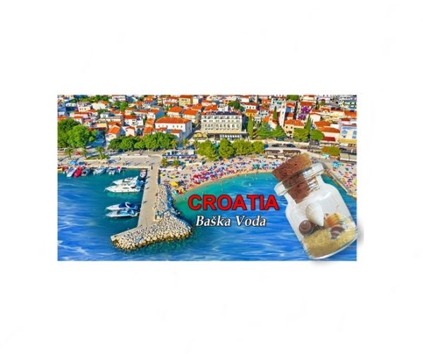 Drveni 2D magnet s bočicom  ML23060-ML23082 Baška Voda