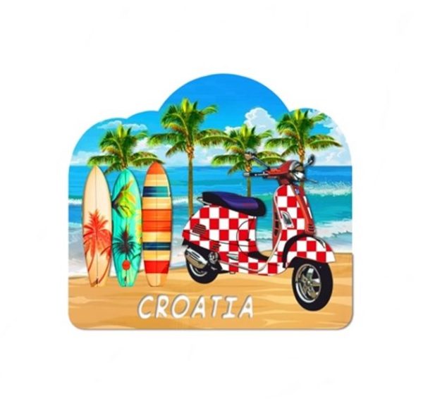 Motocikl-Putokaz-Palme 2D Drveni Magnet ML24316 3021