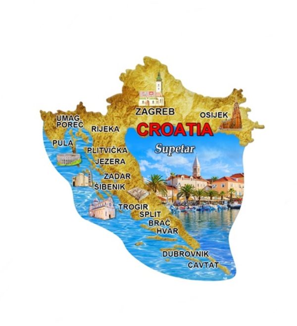 Mapa N Suvenirski Magnet ML23034-ML23050 2005 Supetar