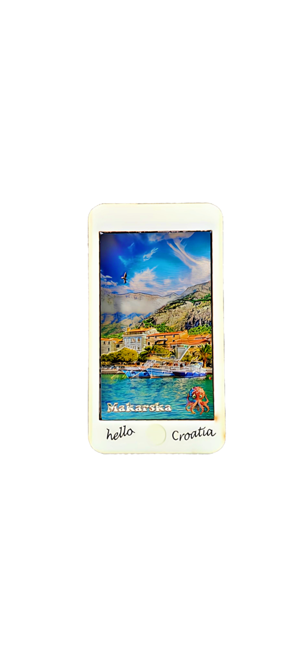 Suvenir Magnet Drveni Mobitel 1033 Foil Makarska