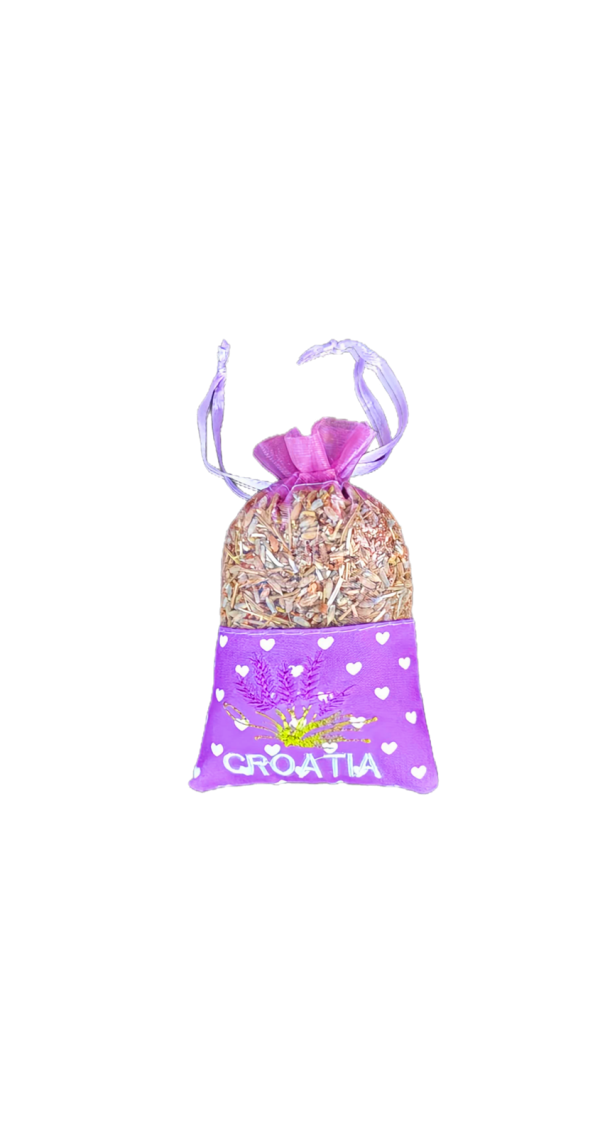 Vrećica suvenirska lavender mala „Srca“ 7x11cm 9942 CROATIA