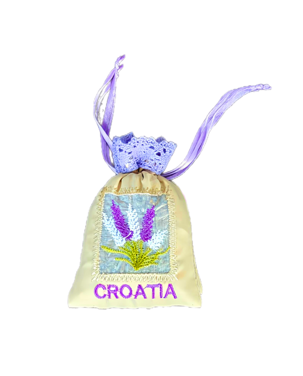 Vrećica suvenirska lavender mala bež-til 7x11cm 9940 CROATIA