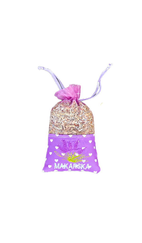 Vrećica suvenirska lavender mala „Srca“ 7x11cm 9942 MAKARSKA