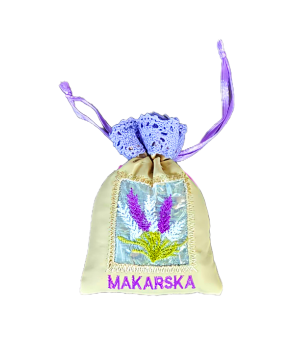Vrećica suvenirska lavender mala bež-til 7x11cm 9940 MAKARSKA