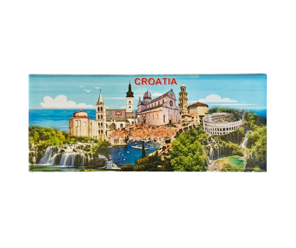 Suvenirski Magnet Panorama 12x5cm UV 2233 Croatia