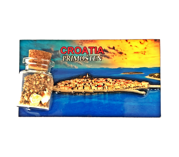 Drveni 2D magnet s bočicom  ML23060-ML23082 Primošten