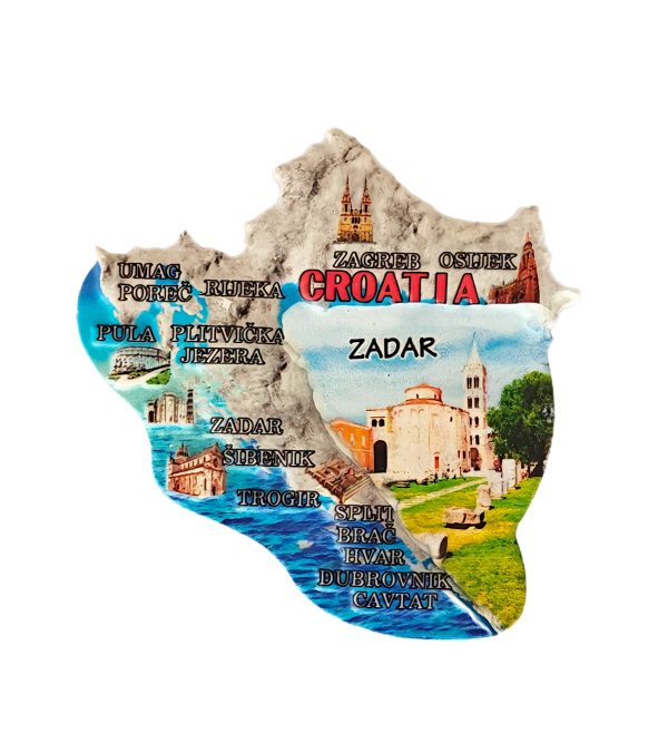 Mapa N Suvenirski Magnet ML23034-ML23050 Zadar