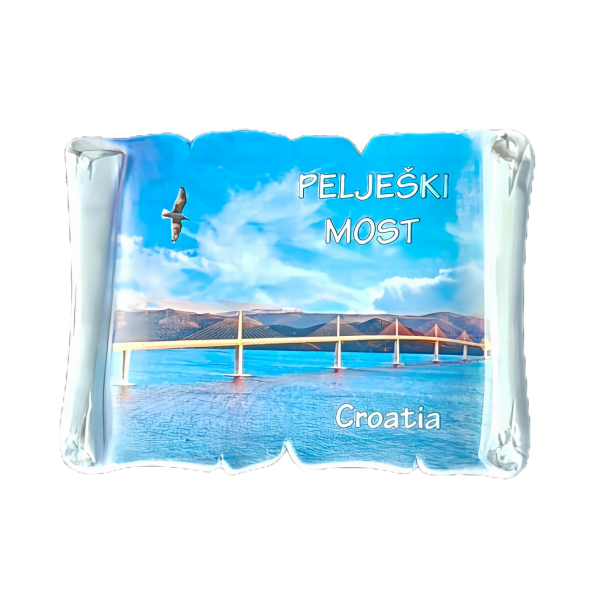 Suvenir Magnet Resin Svitak Pelješki Most