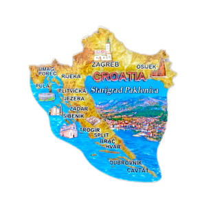 Mapa N Suvenirski Magnet ML23034-ML23050 Starigrad Paklenica